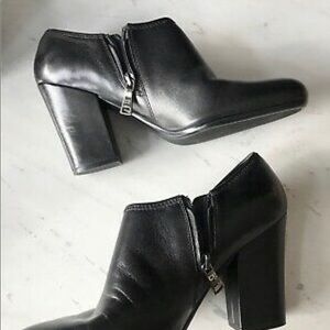 Prada black leather ankle boots size 37